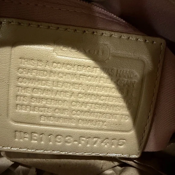 Coach Beige Textured Leather Shoulder Bag - Picture 5 of 5